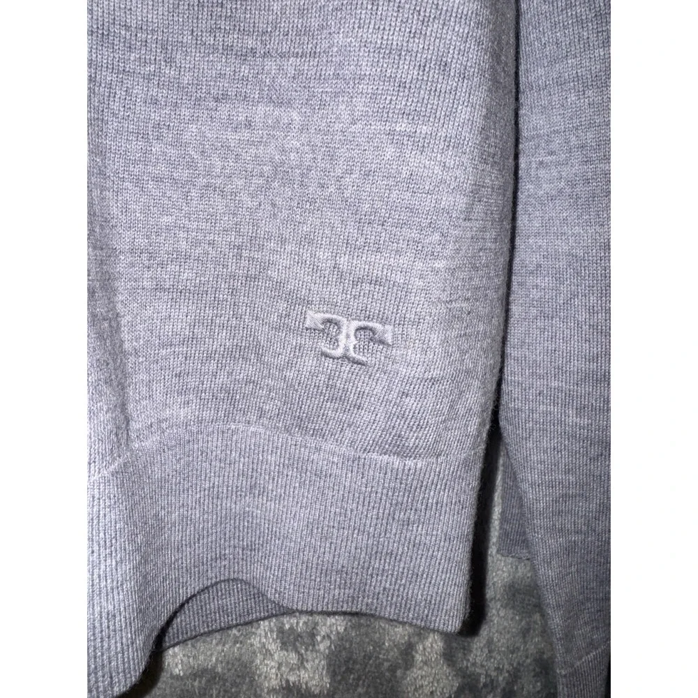 TORY BURCH womens Large Wool-Blend Knit gray Sweater cut outs grunge hip hop